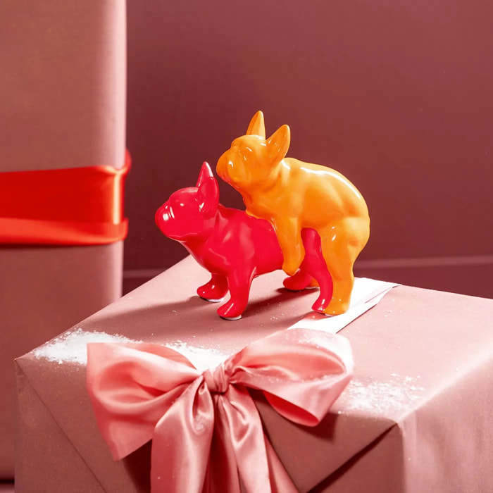 Déco Love Dogs orange et rouge Kare Design