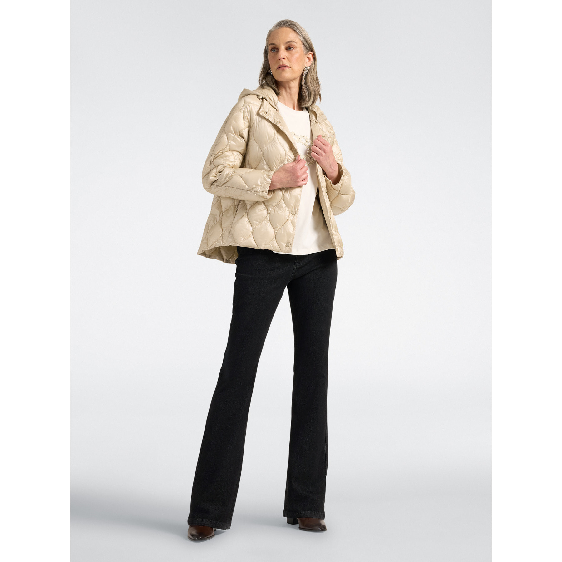 Elena Mirò - Piumino lightweight in nylon trapuntato - Beige