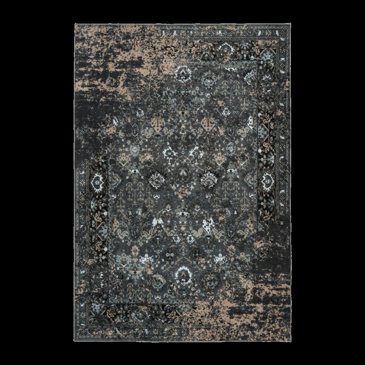 Tapis salon et chambre tissé en PET motif rétro-vintage FALU