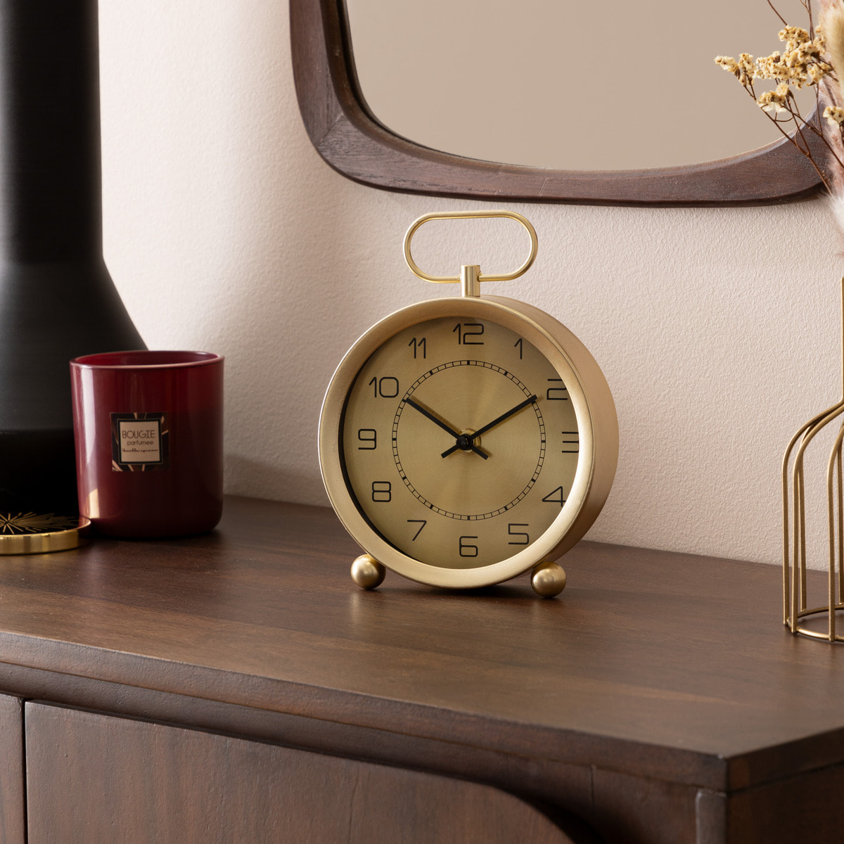 Horloge à poser Irina métal doré H19cm