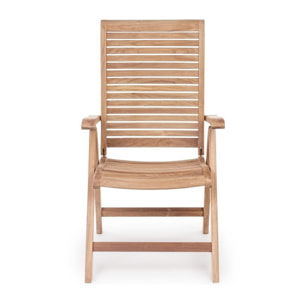 Poltrona reclinabile GALILEA in legno teak, pieghevole