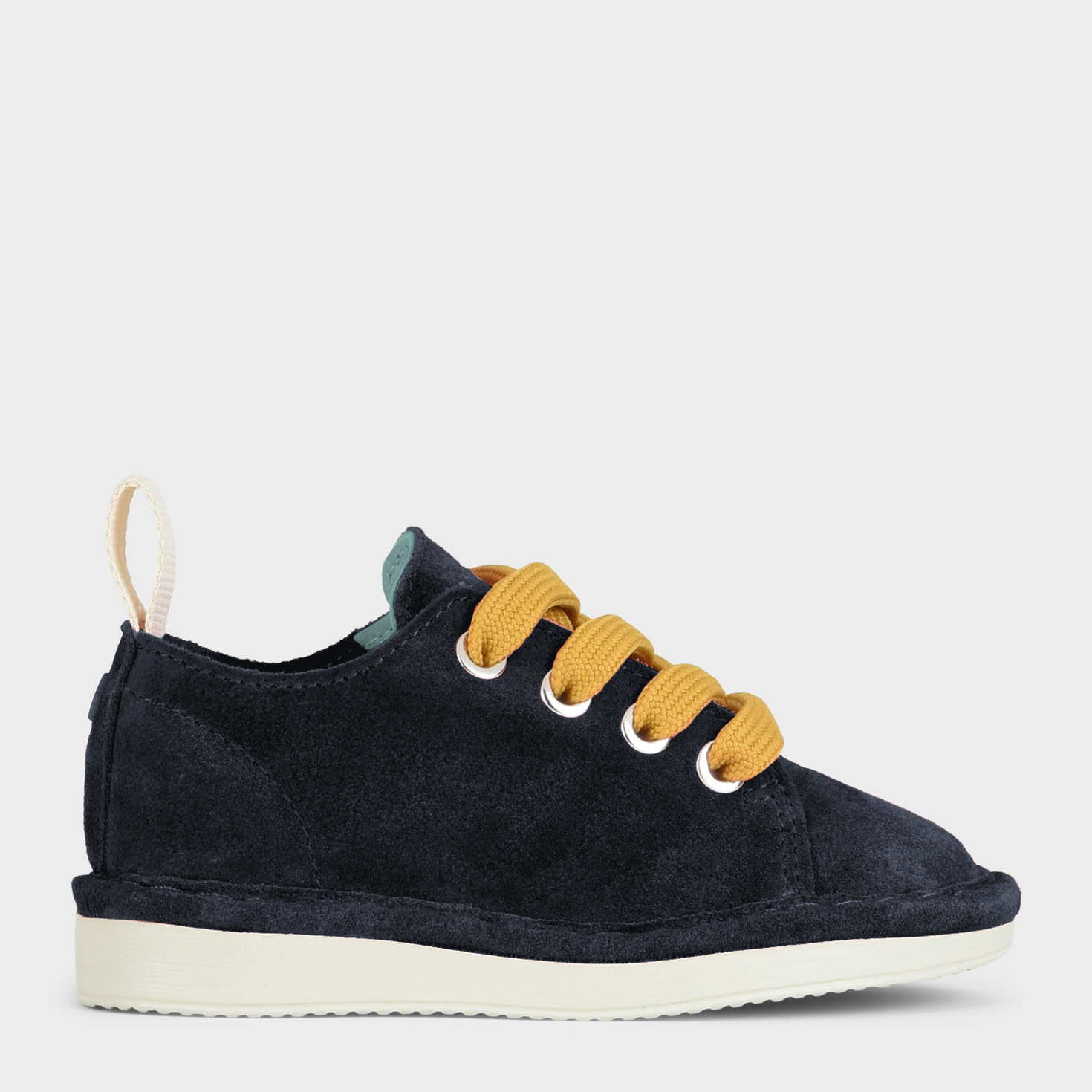 SCARPE ALLACCIATE P01 RAGAZZO IN SUEDE NOTTE-GIALLO