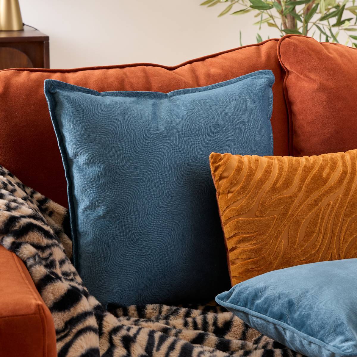 Coussin Lilou bleu egéen 45x45cm