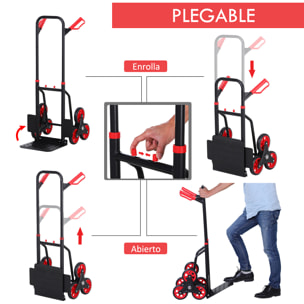 Carretilla Plegable para Escalera con Ruedas Carga 120kg Carretilla de Mano Portátil para Entrega Almacenes Mercado Viajar Mudarse