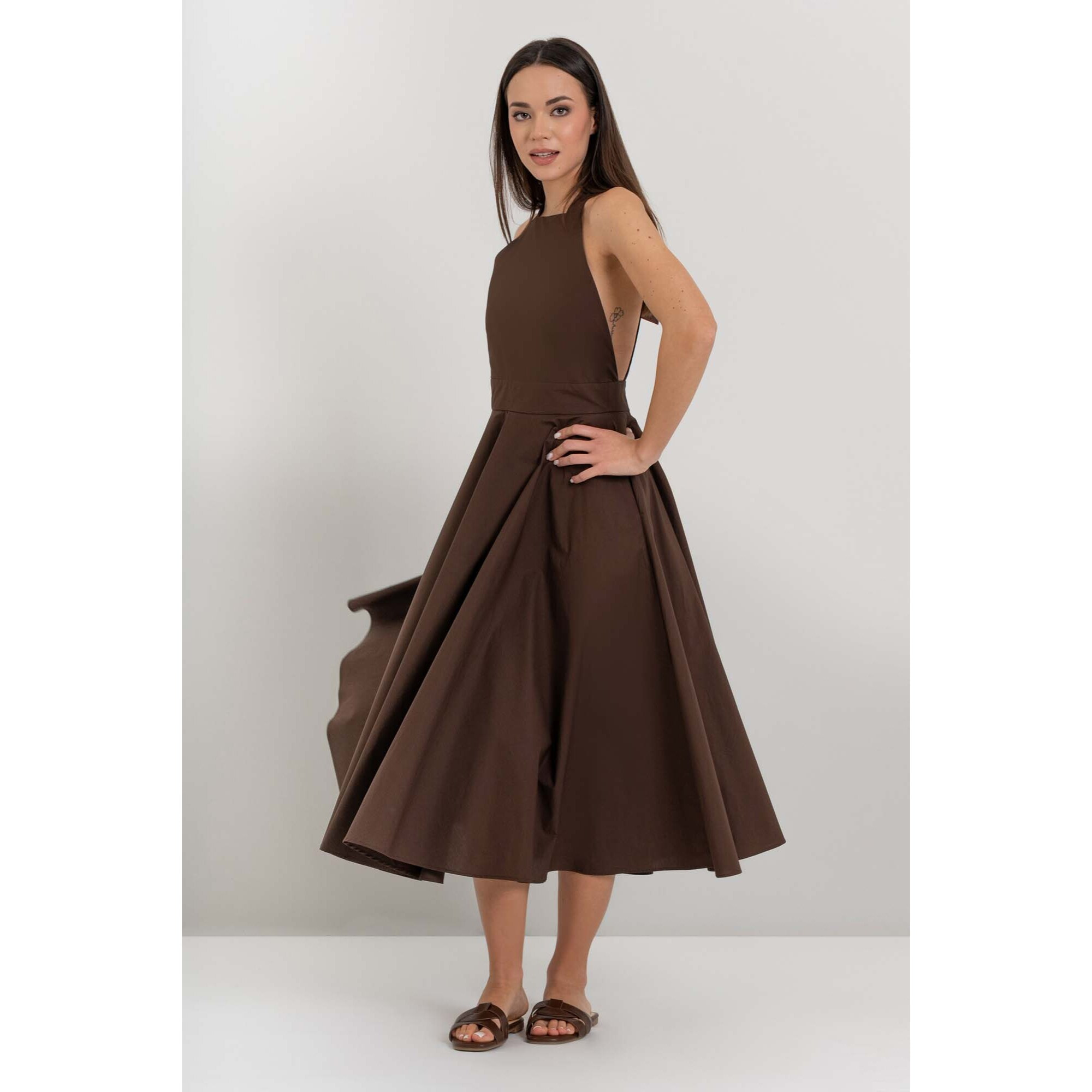 Kocca - Abito in cotone con scollo all'americana e schiena nuda Donna