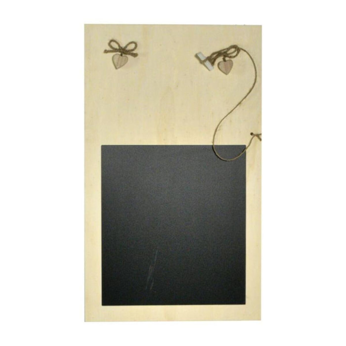 Lavagna in balsa con cuori e gesso rettangolare cm35x60x1,1