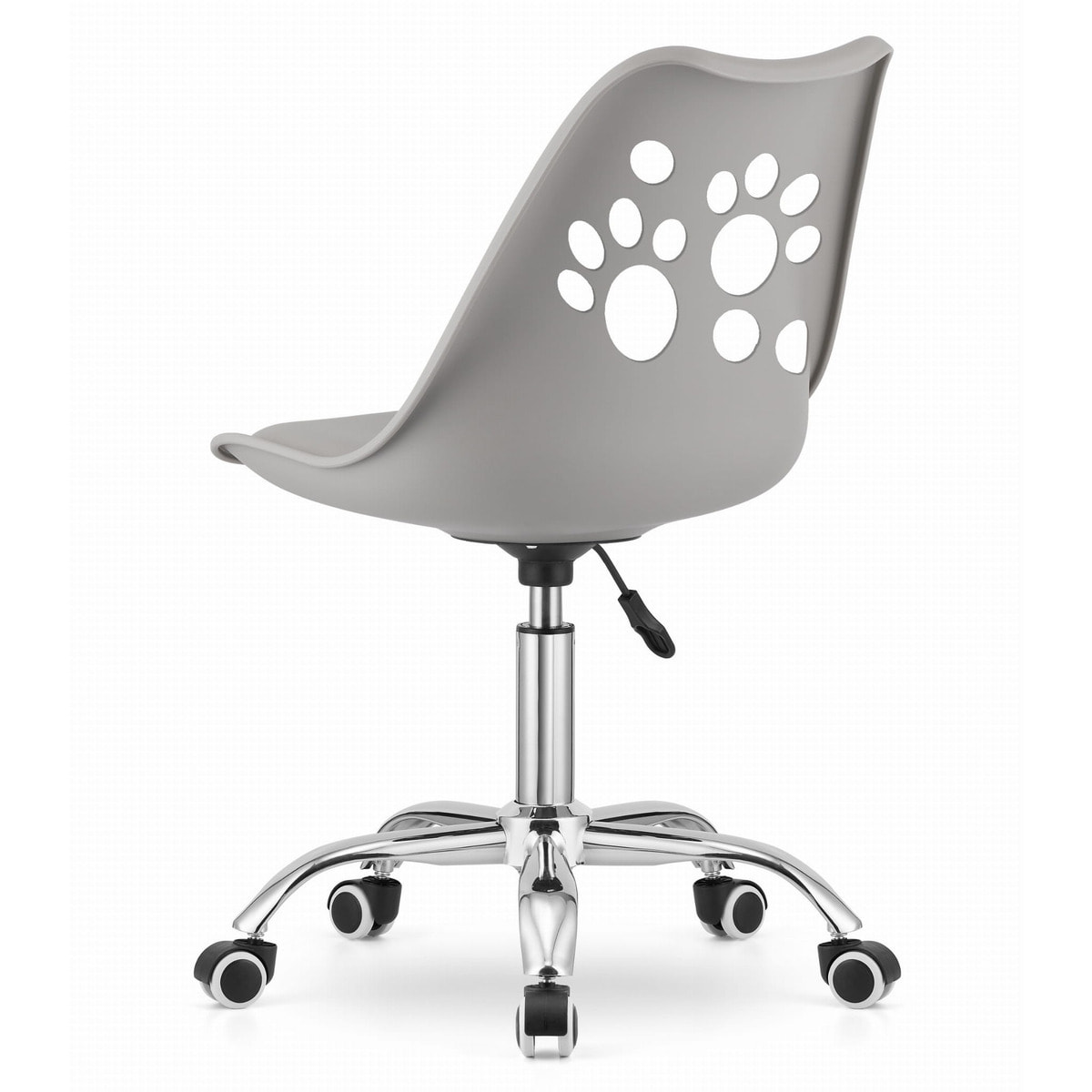 Sedia girevole PRINT grigia con cuscino in ecopelle