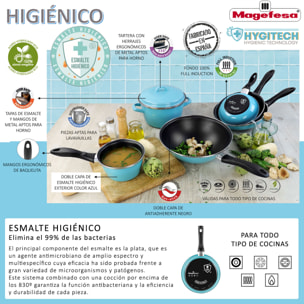 Magefesa colección Higiénico asador alto 28 en acero esmaltado vitrificado, apto inducción y lavavajillas