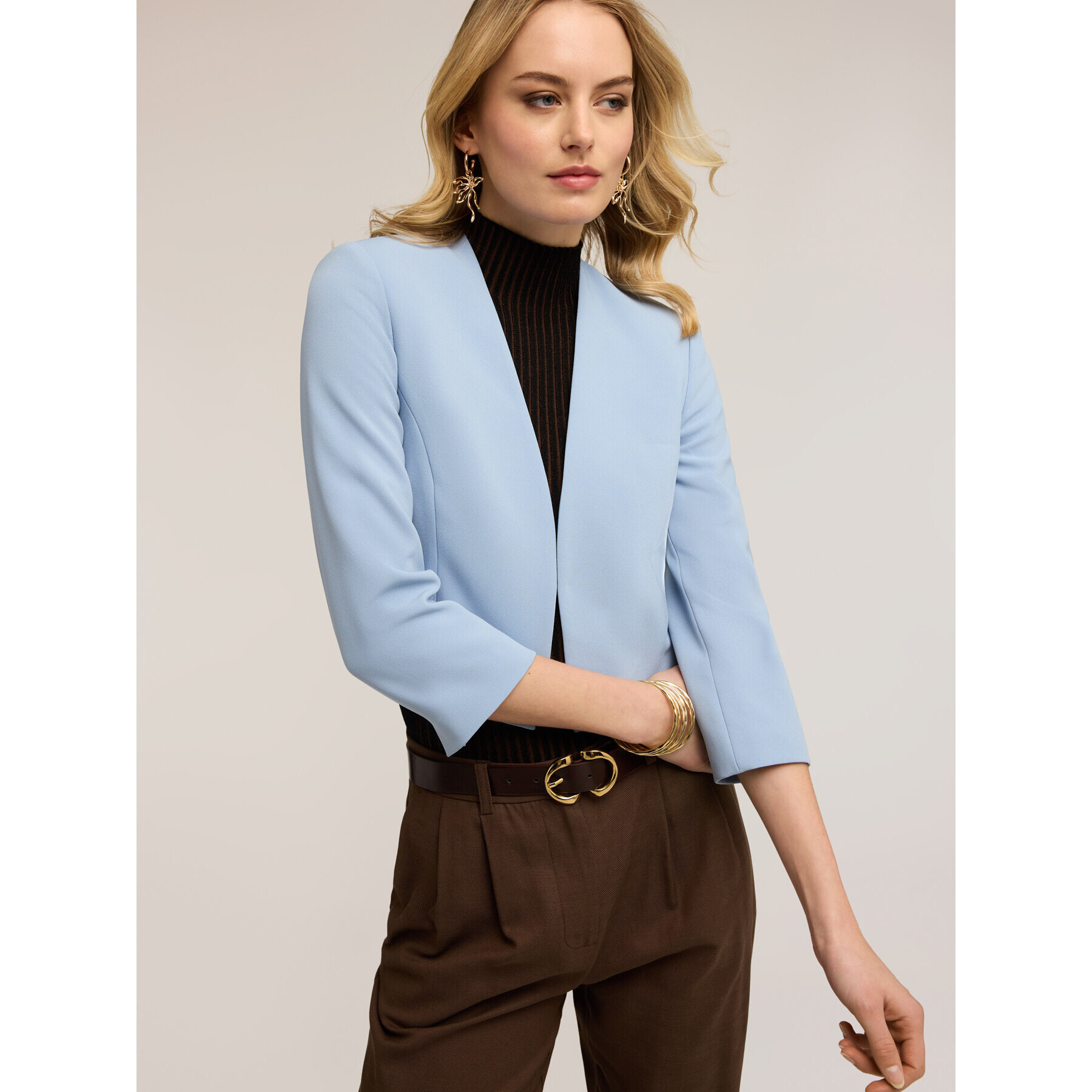 Motivi - Giacca strutturata in cady crêpe - Azzurro