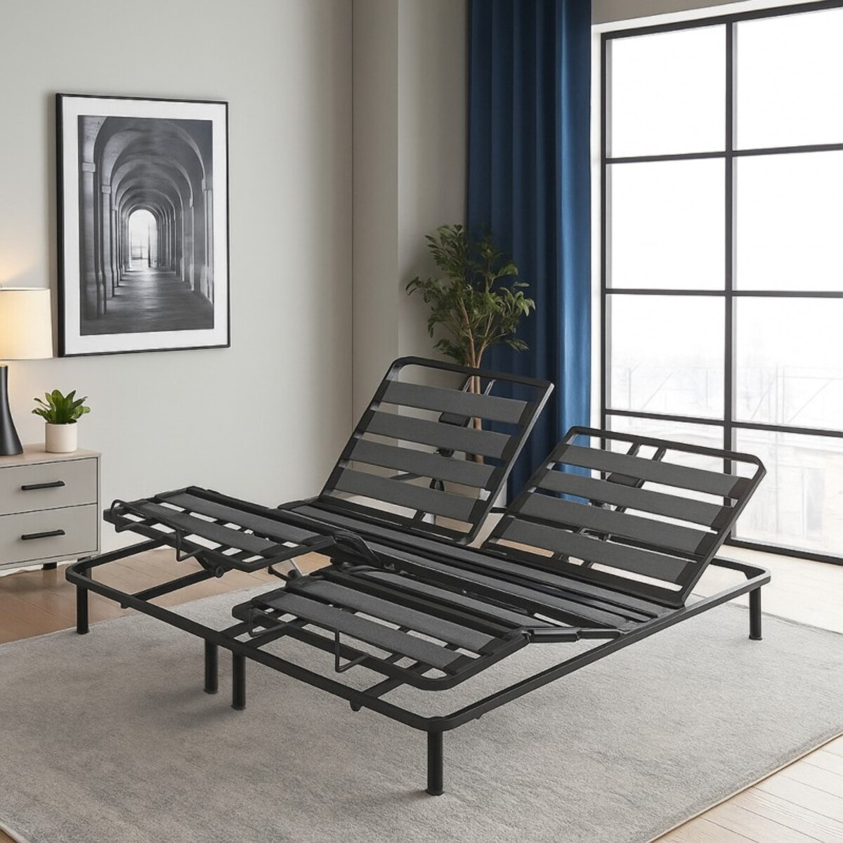 Lit Électrique Ergoflex | Sommier à lattes en bois de pin