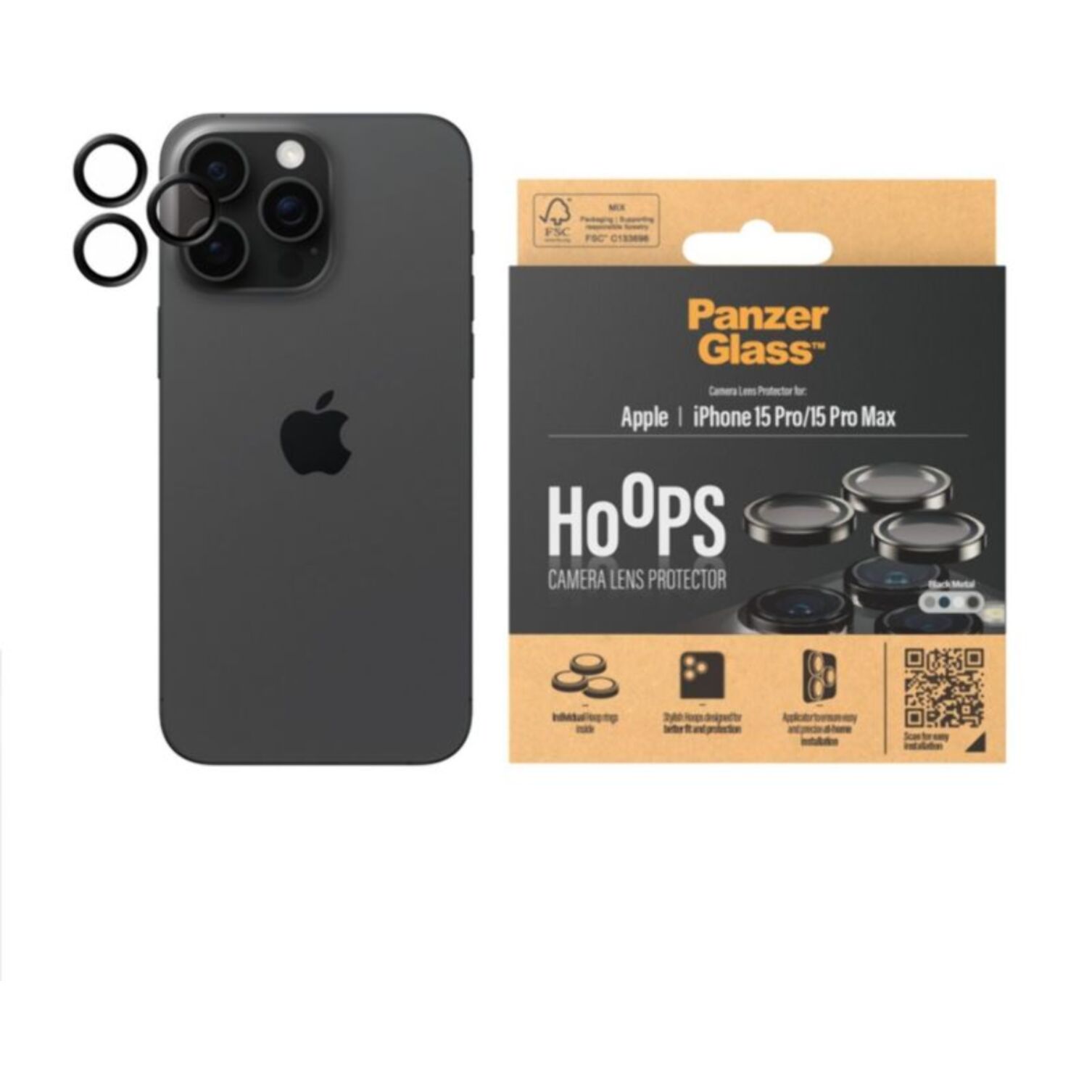 Protège objectif PANZERGLASS iPhone 15 Pro/Pro Max protège objectif