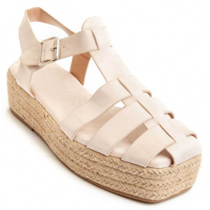 Sandalia de plataforma - Beige - Altura: 5 cm