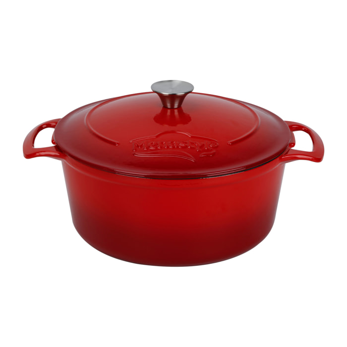 Cocotte ronde 7L en fonte émaillée rouge COLETTE