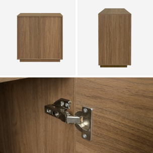 Buffet effet bois noyer 2 portes 80 cm 4 compartiments - L 80 x P 43 x H 85cm - Kuba