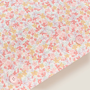 Funda almohada algodón flores Plo color rosa