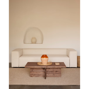 Mesa de centro de madera maciza en tono nogal de 120x70cm Alto: 40 Largo: 120 Ancho: 70