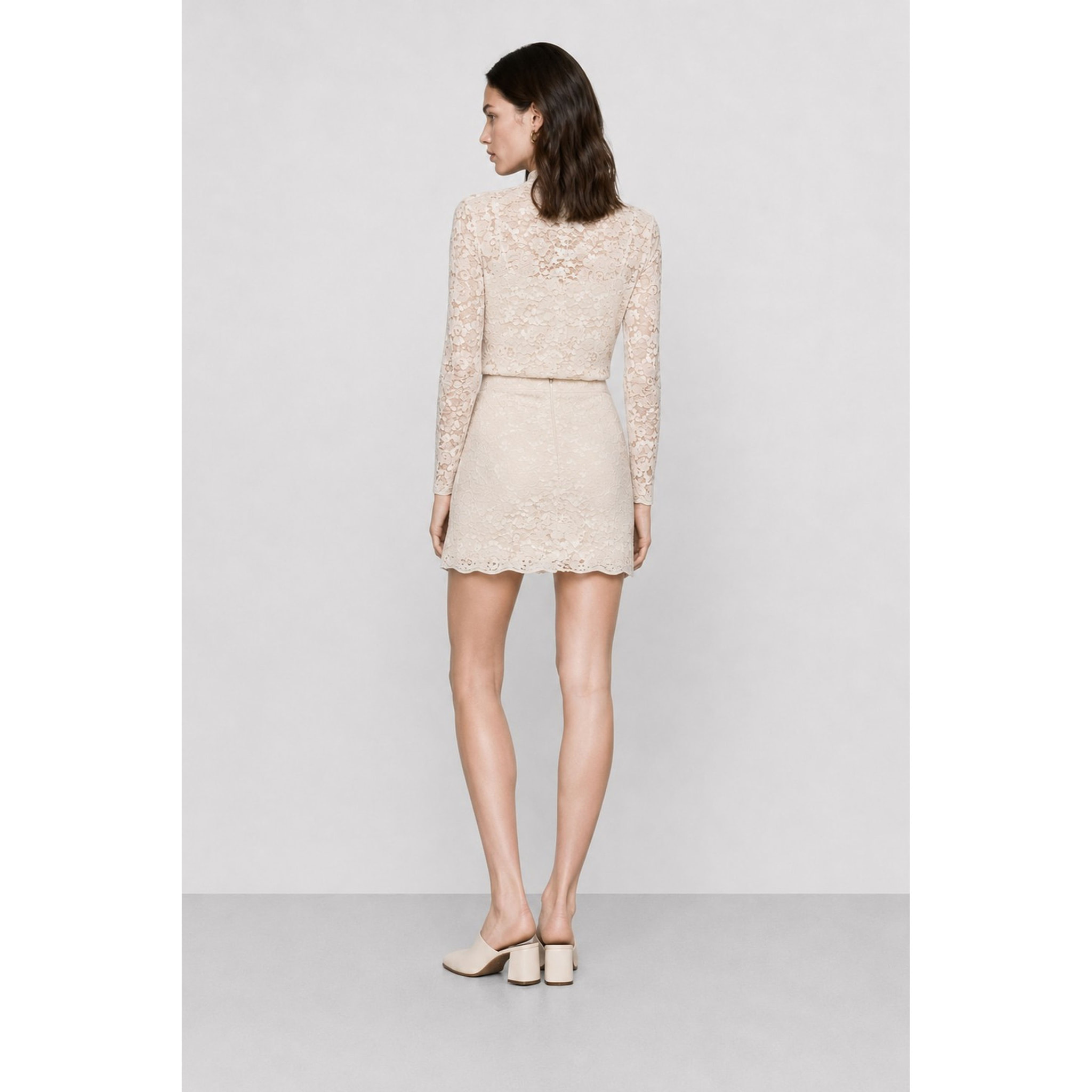 Kocca - Gonna da donna in pizzo floreale con orlo smerlato Donna