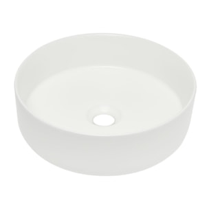 Mood vasque à poser ronde 36 x 36 cm blanc mat sans trou pour robinet ni trop-plein (SATM3636MW)