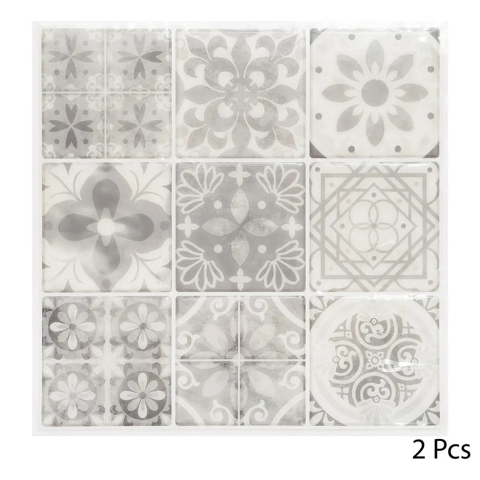 Sticker Caro 9 Carrés Gris x 2