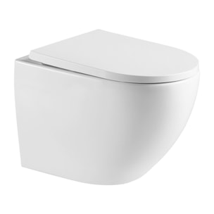 Pack WC Bâti-support + WC sans bride SAT Fusion + Abattant softclose + Plaque Chrome