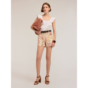 Motivi - Top de jersey con volantes - Blanco