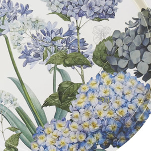 Plateau bois imprimé bleu vert Jardin de bretagne bleu