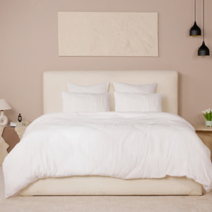 Parure housse de couette gaze de coton lavé blanc pur