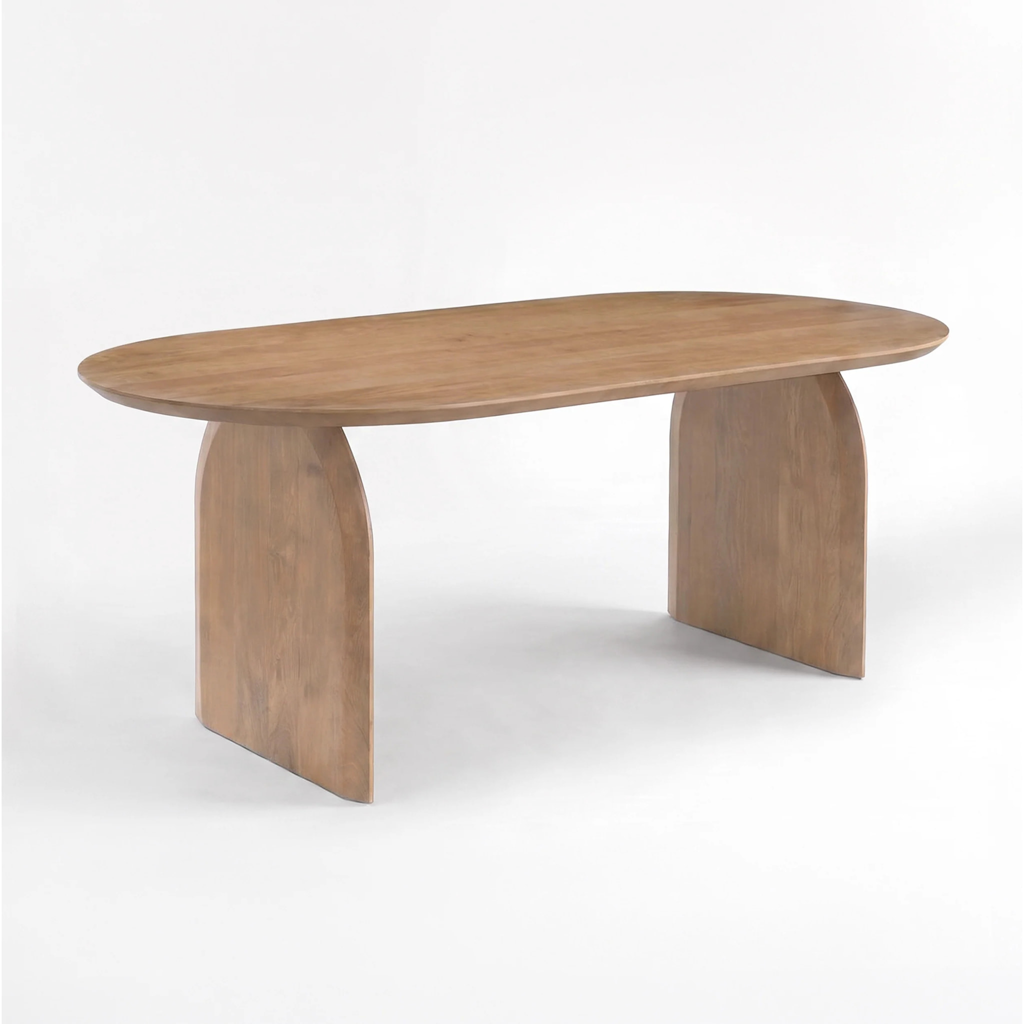 Table ovale en bois de manguier massif marron clair 6 places - Alix