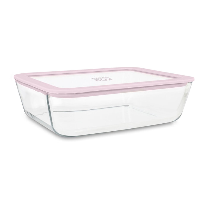 Boîte hermétique rectangulaire rose 1,5L PRESSBOX