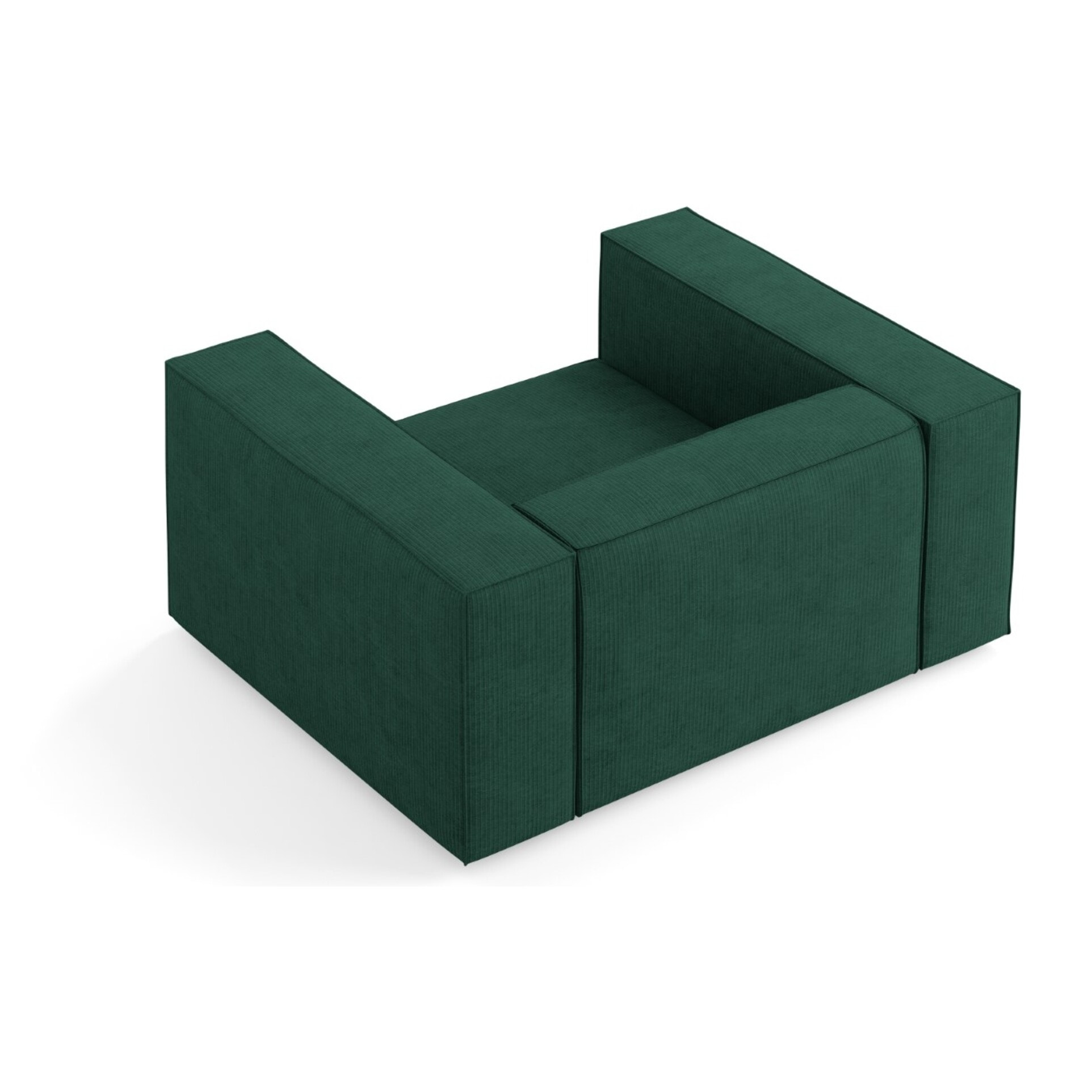 Fauteuil "Arendal" en chenille avec un effet côtelé vert bouteille