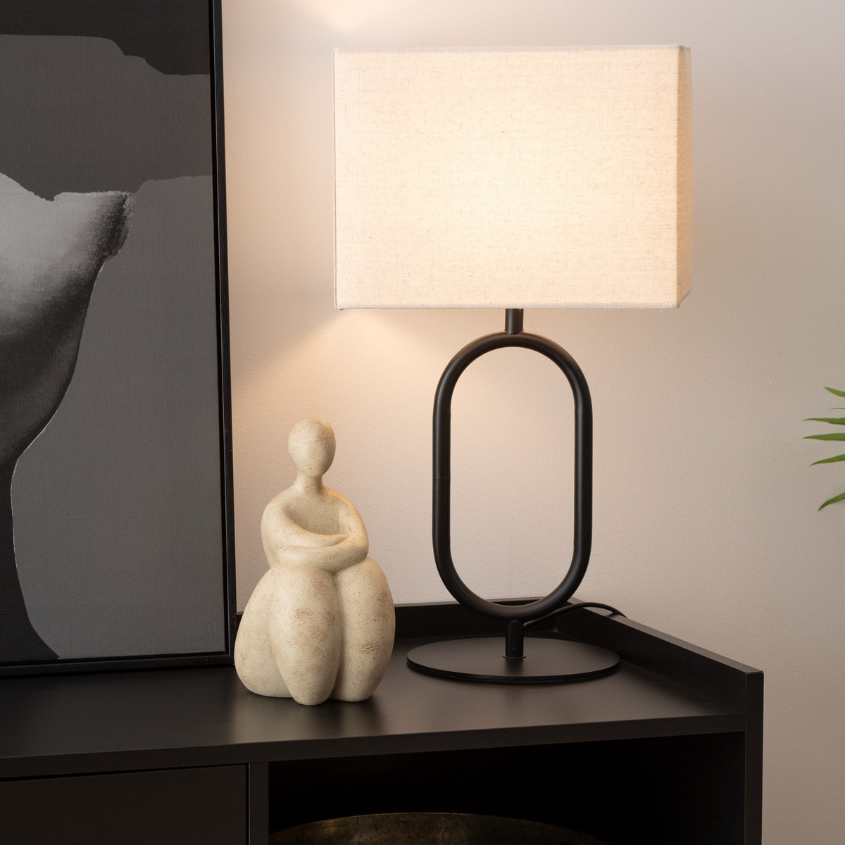 Lampe à poser Alec métal noir H52cm