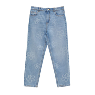 Jeans mom fit stampa fiori