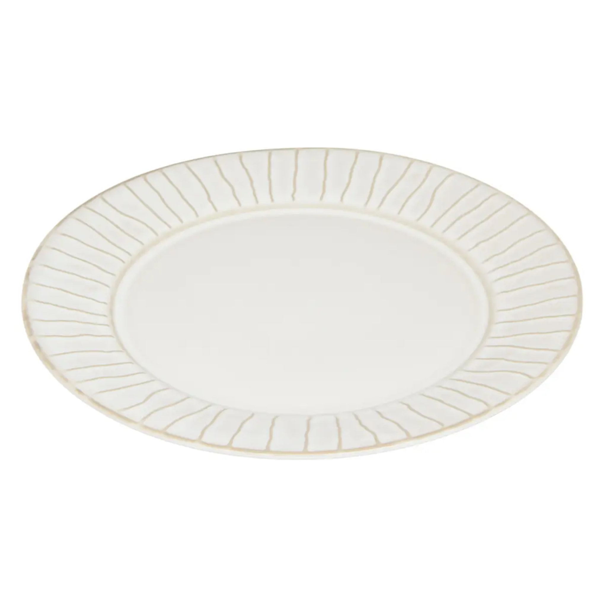 Lot de 6 Assiette à dessert à bord rayé Camille D.20cm blanc