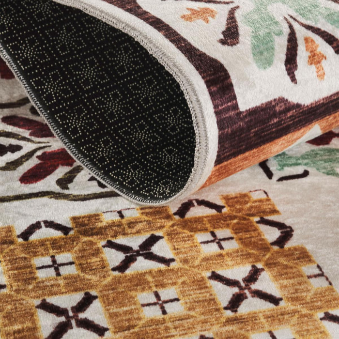 Tapis grand salon  motif géométrique, texture kilim, ZEDI, design original