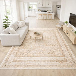 Tapis salon vintage patiné, design élégant intemporel JARA