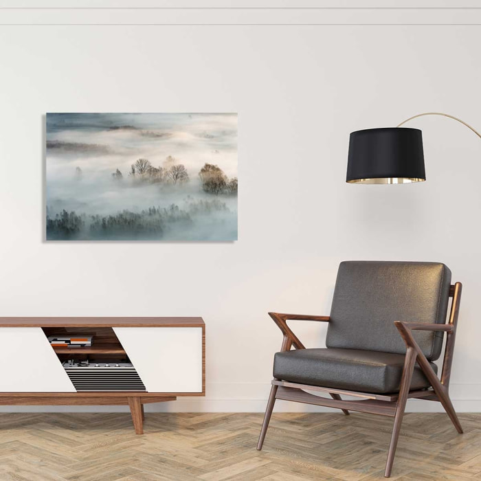 Tableau brouillard hivernal Toile imprimée