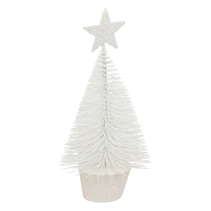 SAPIN TABLE PAILL 14CM BLANC