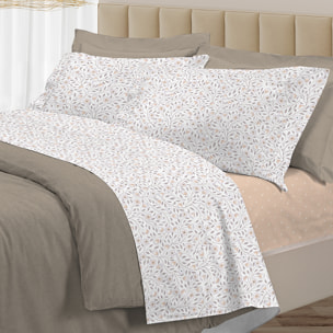 Completo letto melody beige in cotone 100% cotone