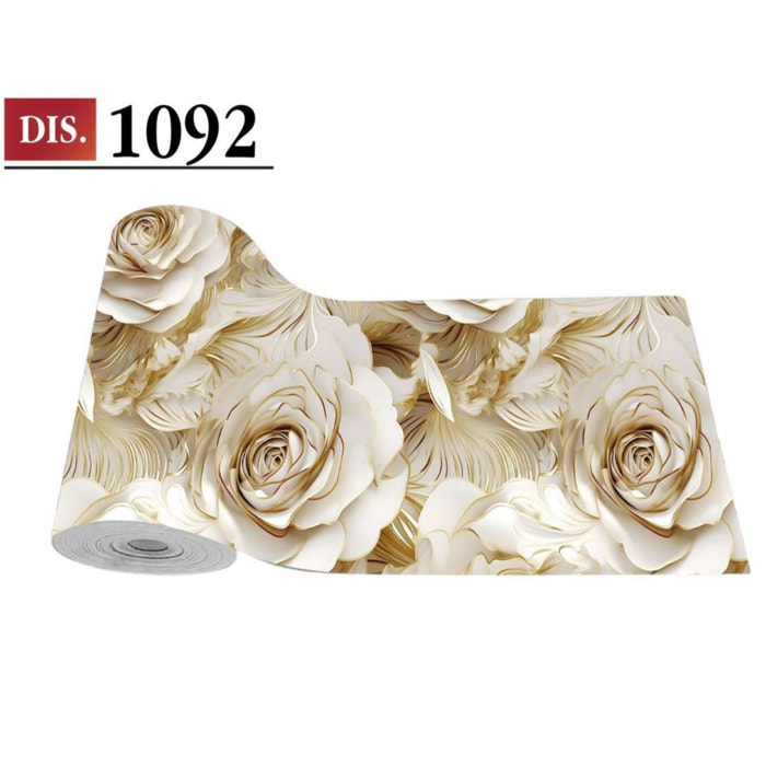 CASSESE HOME Passatoia/Tappeto Bordato in Poliestere con Retro Antiscivolo in PVC Made in Italy_Dec.1092