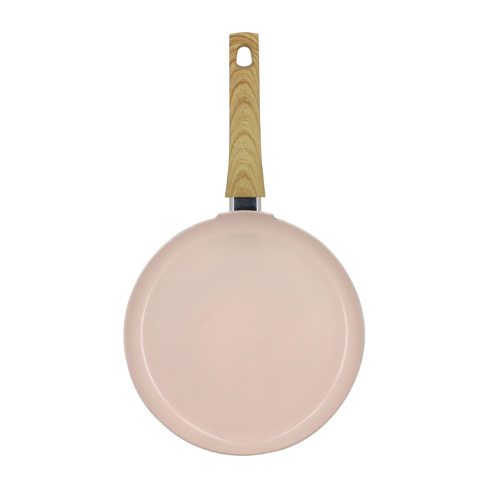 Crêpière en revêtement céramique 26cm rose - tous feux COLORAMA