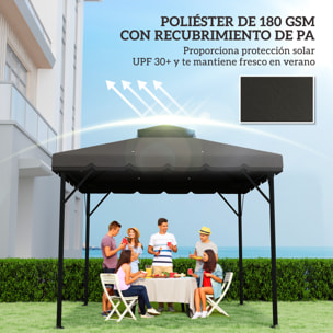 Techo de Repuesto para Cenador, 3x3 m, Cubierta de Repuesto con Techo Doble, 8 Orificios de Drenaje y Protección UPF 30+, SOLO Toldo de Recambio para Pabellón Gazebo, Gris Claro