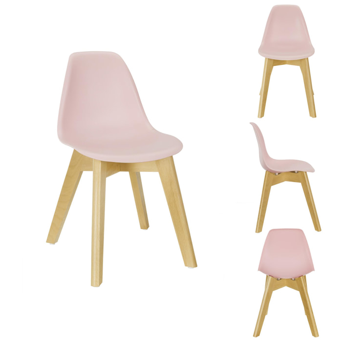 CHAISE SCANDINAVE ENFANT COQUE PP ROSE