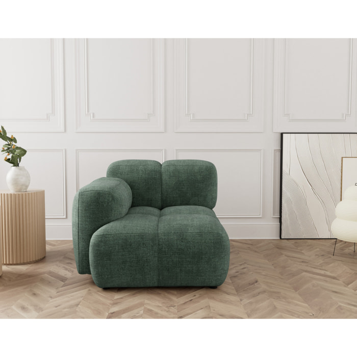 Grace - module d'assise gauche en velours texturé - Vert
