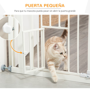 Barrera de Seguridad Perros Escaleras Puertas 74-80 cm con Puerta Altura 91,4 cm