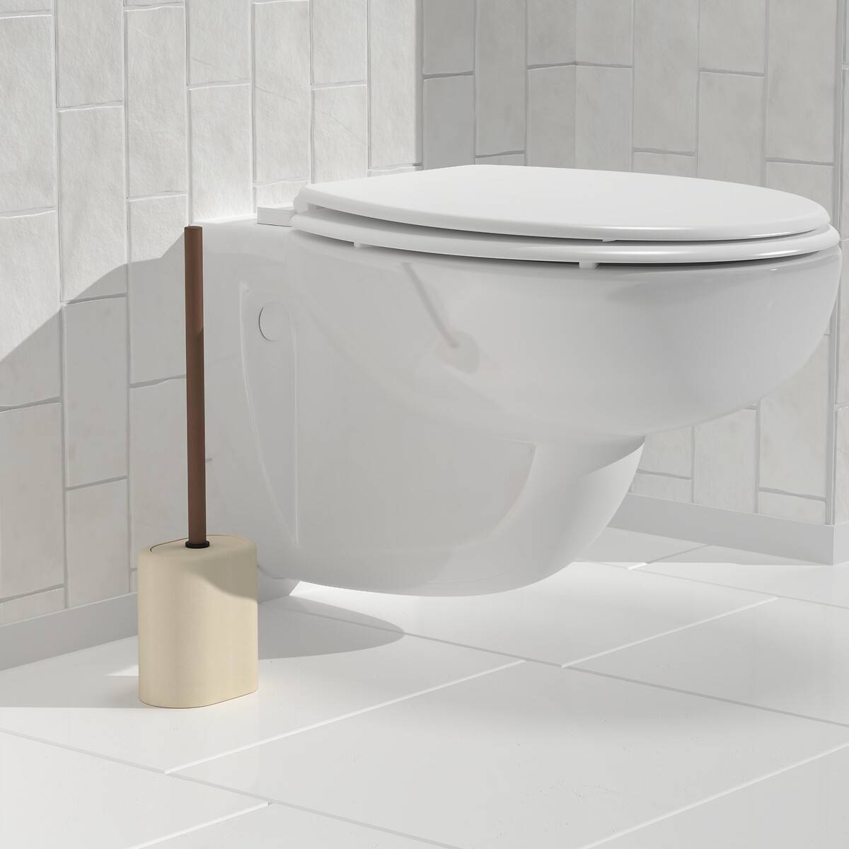 Brosse WC Argileo ovale H.39cm beige