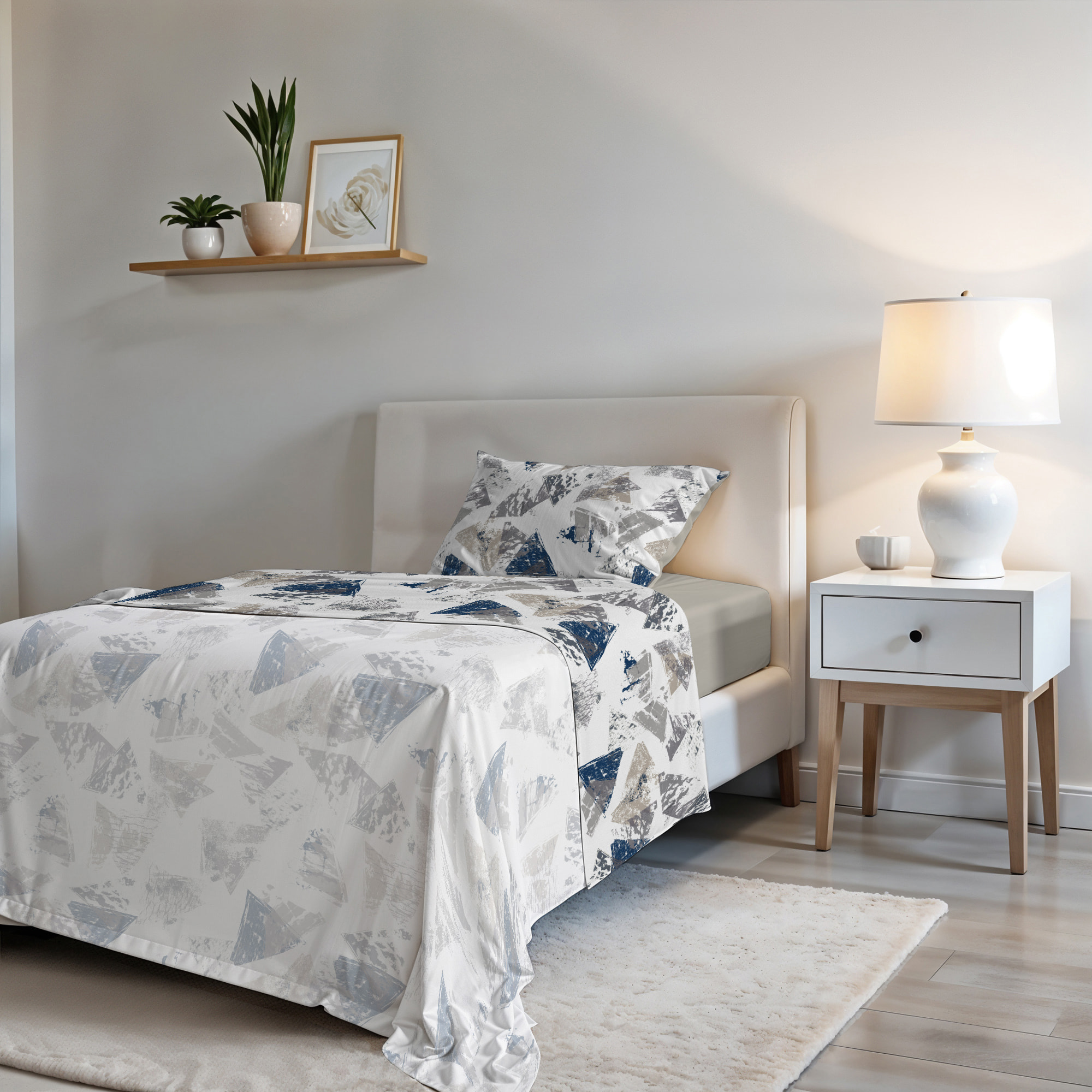 COMPLETO LETTO FASHION, 100% Microfibra, No Stiro - URBAN BLU