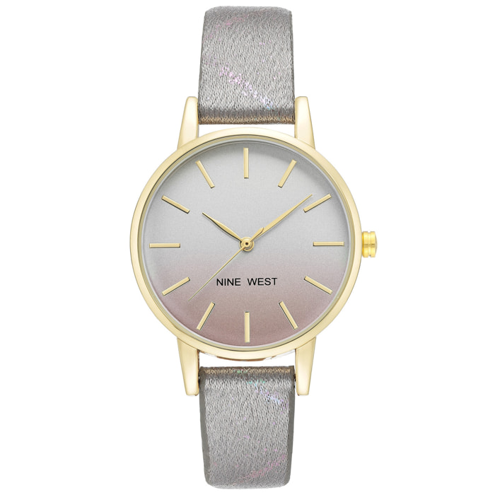 Reloj Nine West NW-2512GPGY Mujer Analogico Cuarzo con Correa de Cuero