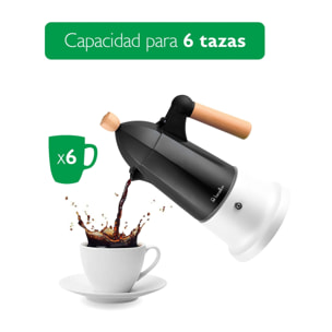 Cafetera de aluminio, 6 tazas, black & white Benetton