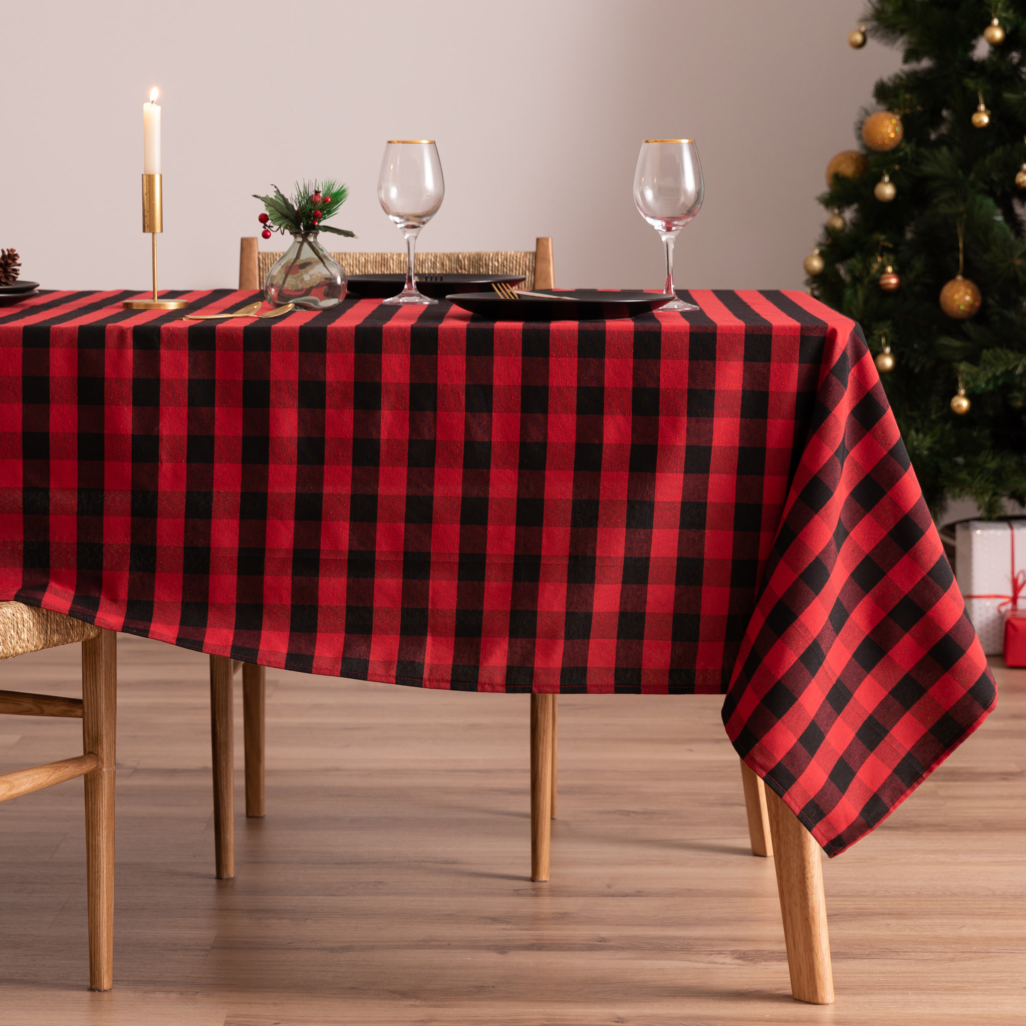 Mantel antimanchas XENIA ROJO-NEGRO