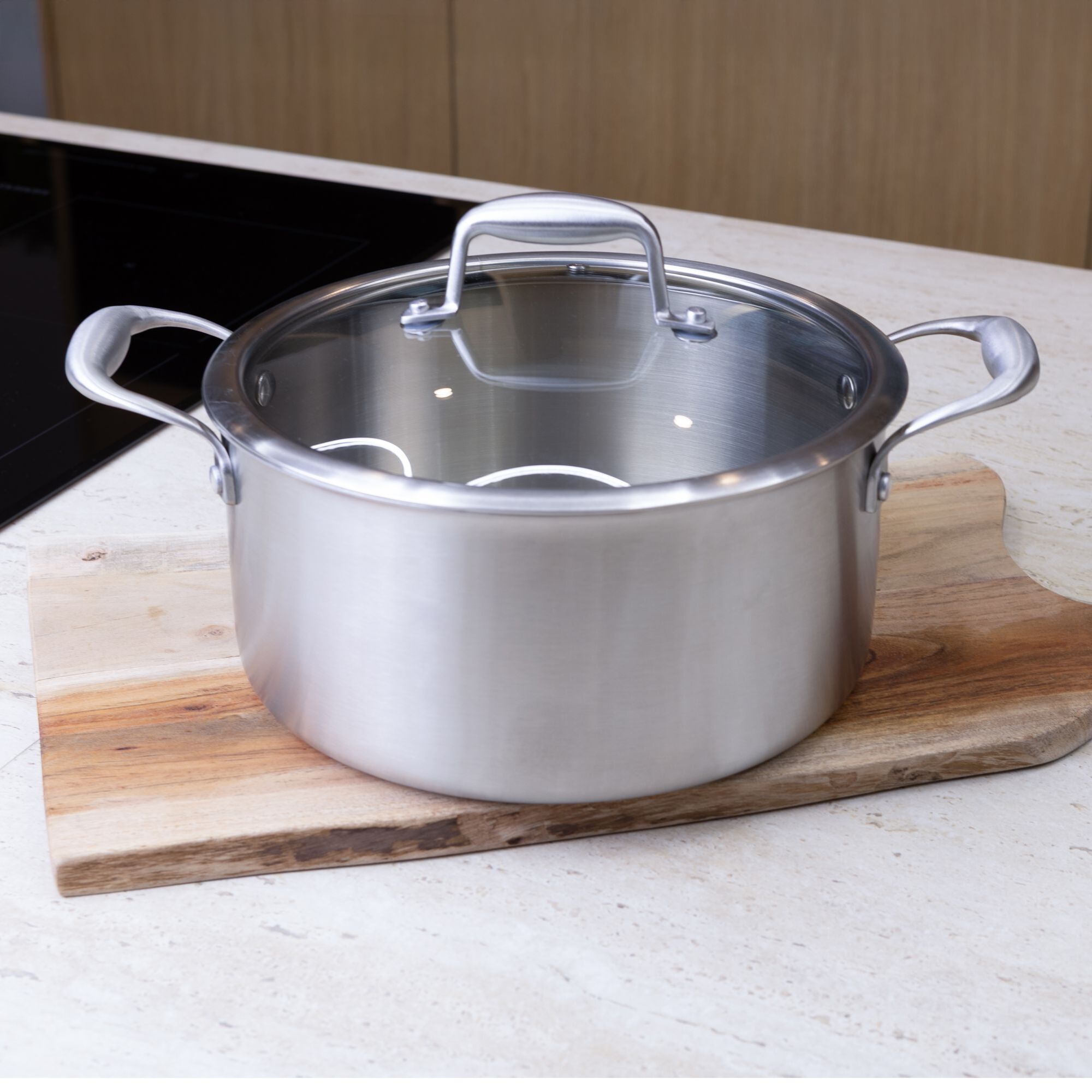 Batterie de cuisine 6 pièces en acier inoxydable - tous feux TRINOX